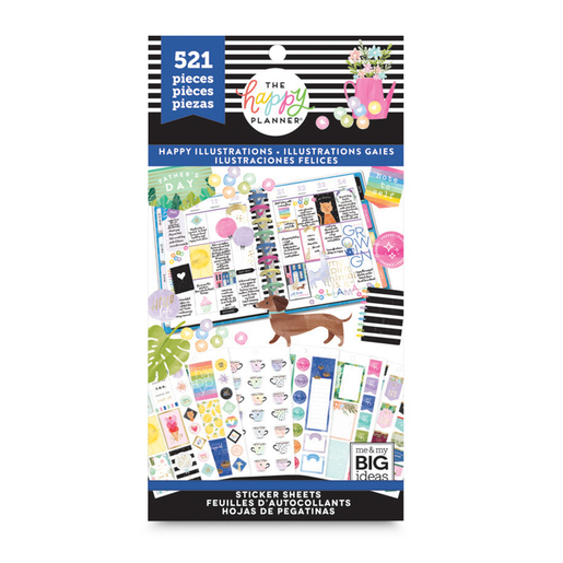 Stickers de Ilustraciones Felices Happy Planner 30 Hojas