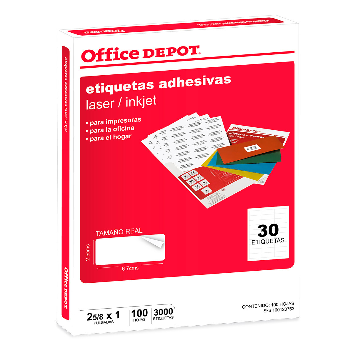 Ojjize Etiquetas Adhesivas para Rotular Office Depot Blanco 100 hojas | Office ...