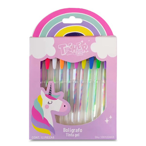 Plumas de Gel Ticher Unicornio 12 piezas Plumas de Gel Ticher Unicornio 12 piezas