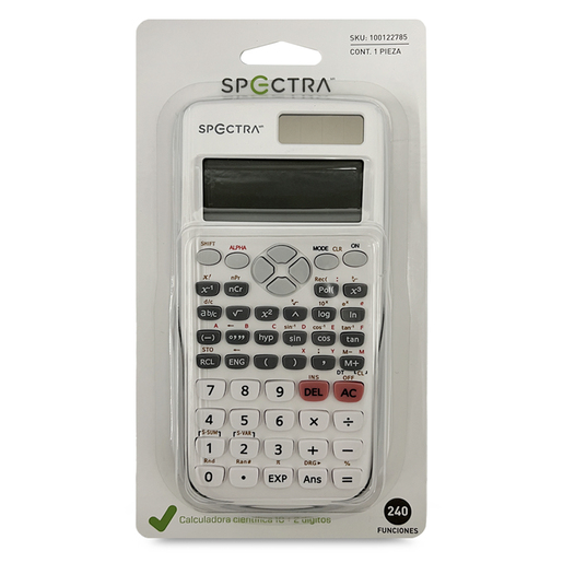 Calculadora Científica Spectra FC-82MSC 240 funciones Blanco
