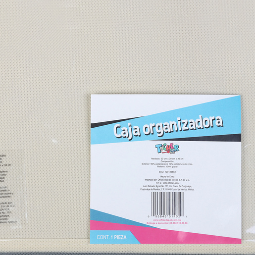 Caja de Almacenaje Ticher PVC con Tela Borrego 30 x 30 x 30 cm