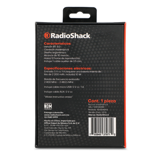 Bocina Bluetooth RadioShack Y310 Negro