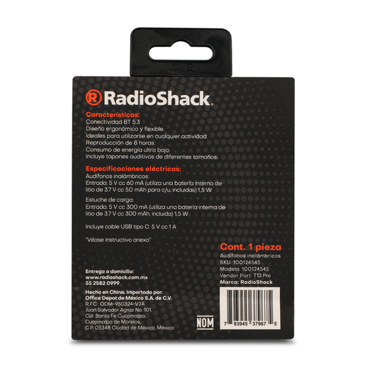 Audífonos Inalámbricos RadioShack T13Pro Negro