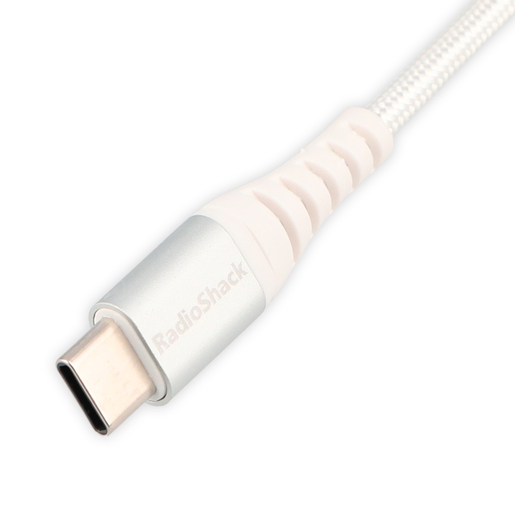 Cable USB Tipo C a C RadioShack Trenzado 1.8 m Blanco