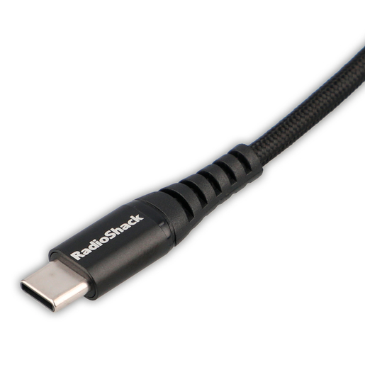 Cable USB Tipo C a C RadioShack Trenzado 1.8 m Negro