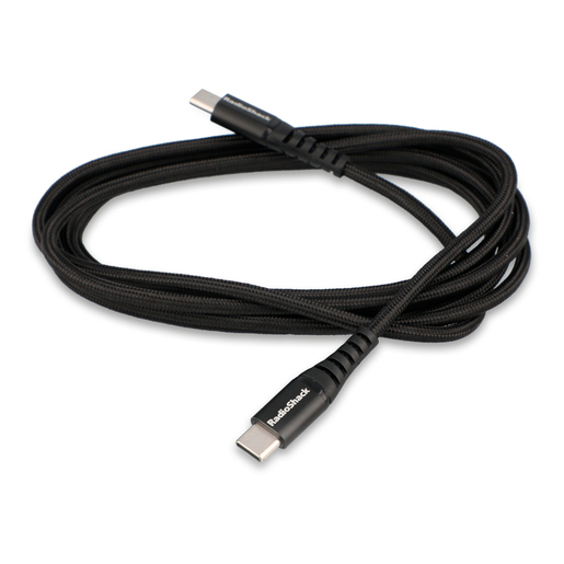 Cable USB Tipo C a C RadioShack Trenzado 1.8 m Negro