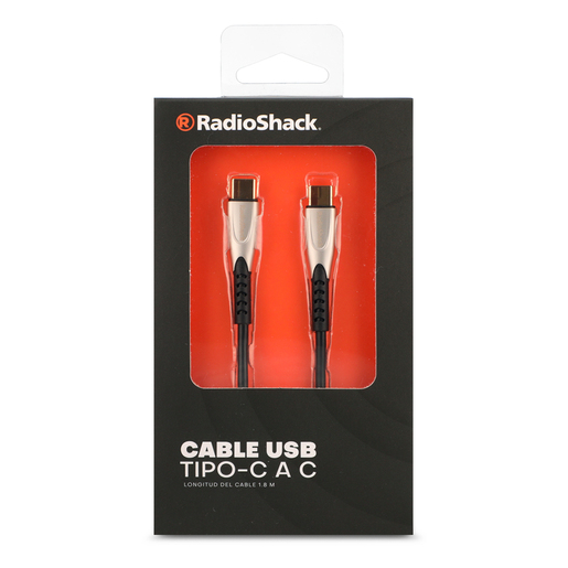 Cable USB Tipo C a C RadioShack 1.8 m Negro