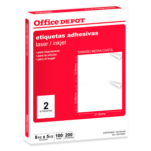 Etiquetas Adhesivas para Rotular Office Depot Blanco 200 etiquetas Etiquetas Adhesivas para Rotular Office Depot Blanco 200 etiquetas