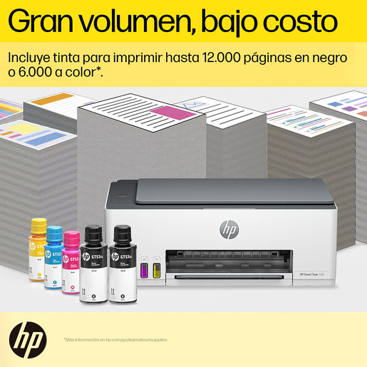 Impresora Multifuncional HP Smart Tank 520 Tinta Continua Color USB Dúplex Manual