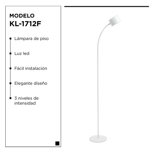 Lámpara Táctil de Piso Valery Products KL-1712F 12 W Led