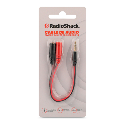 Cable de Audio Divisor 2 en 1 RadioShack AUX05 20 cm