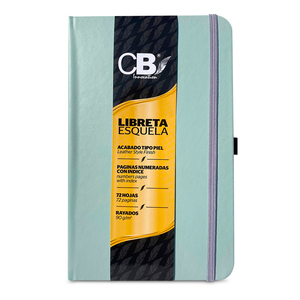 Libreta Ejecutiva Esquela CB Innovation Piel Verde Tiffany Raya 72 hojas Libreta Ejecutiva Esquela CB Innovation Piel Verde Tiffany Raya 72 hojas