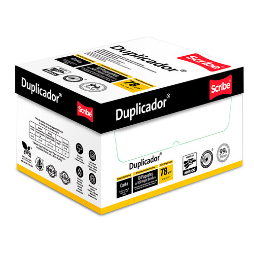 Caja de Papel Bond Duplicador Carta Scribe 5000 hojas blancas