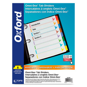 Separadores Oxford Carta 8 divisiones Colores Separadores Oxford Carta 8 divisiones Colores