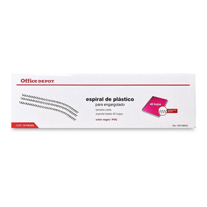 Espirales de Plástico Office Depot 8 mm Negro 25 piezas Espirales de Plástico Office Depot 8 mm Negro 25 piezas