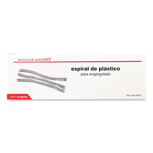 Espirales de Plástico Office Depot 15 mm Negro 25 piezas Espirales de Plástico Office Depot 15 mm Negro 25 piezas