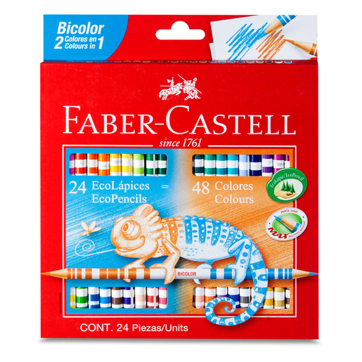 Lápices Bicolores Redondos Faber Castell 24 piezas