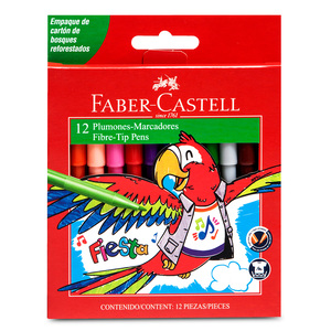 Plumones Marcadores Faber Castell Fiesta 12 piezas Plumones Marcadores Faber Castell Fiesta 12 piezas