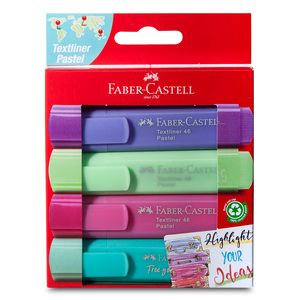 Marcatextos Faber Castell Pastel 4 piezas