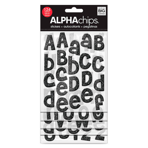 Stickers de Letras Happy Planner Negro con Brillos 5 hojas