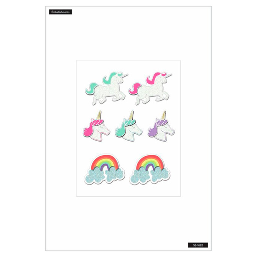 Stickers de Unicornio Arcoíris Happy Planner 1 hoja
