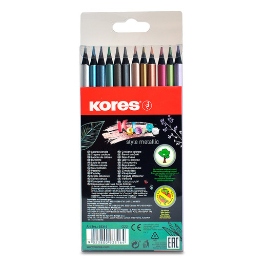 Kores Trojhranné Pastelky Kolores Style Metallic 3 Mm - Sada 12 Metalickych Barev 25051520950 Kores Trojhranné Pastelky Kolores Style Metallic 3 Mm - Sada 12 Metalickych Barev 25051520950