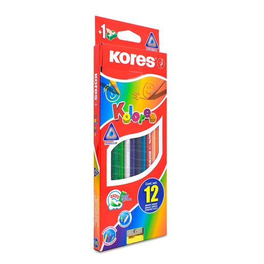 Lápices de Colores Kores Triangulares 12 piezas