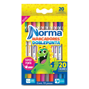 Marcadores Lavables Norma Doble Punta 10 piezas Marcadores Lavables Norma Doble Punta 10 piezas
