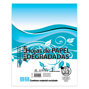 Hojas de Papel Degradadas Ecológica Carta Azul 25 hojas Hojas de Papel Degradadas Ecológica Carta Azul 25 hojas
