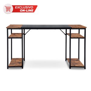 Escritorio Home Make Dembe Madera Café con Negro Escritorio Home Make Dembe Madera Café con Negro