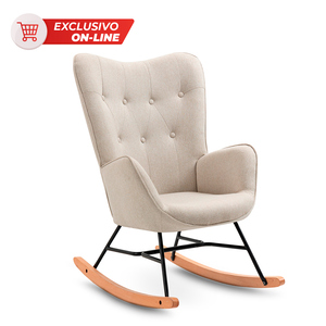 Silla Mecedora Home Make Eooing Terciopelo Beige Silla Mecedora Home Make Eooing Terciopelo Beige