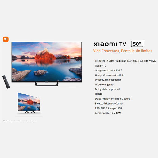 XIAOMI Televisor Xiaomi TV A PRO 4k UHD 50 pulgadas