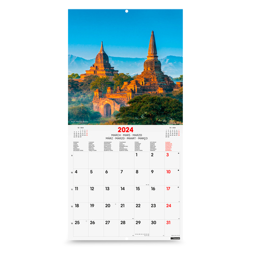 Calendario de Pared 2024 Finocam Traveling 30 x 30 cm