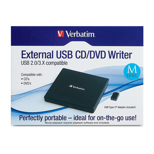 Grabador Externo USB Verbatim CD y DVD