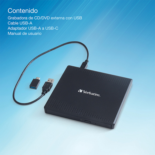 Grabador Externo USB Verbatim CD y DVD