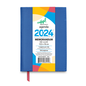 Agenda Memorándum Lujo Hazel 2024 Azul