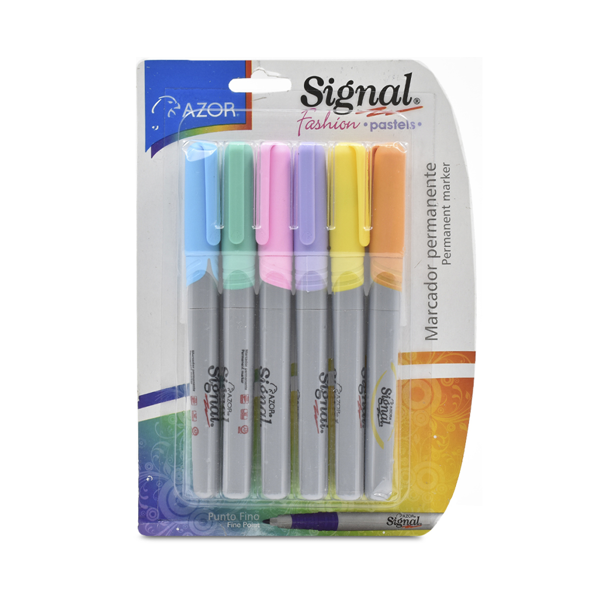 Marcadores Azor Signal Pastel 6 piezas | Office Depot Mexico