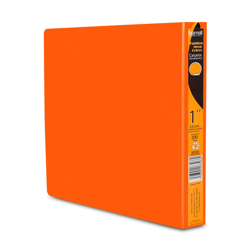 Carpeta Carta con Arillo en O de 1 pulg. Samsill 200 hojas Naranja