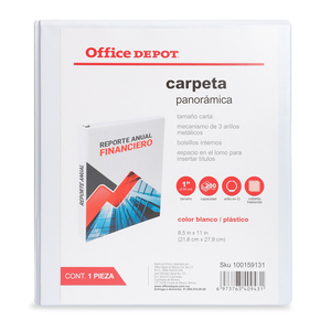 Carpeta Carta con Arillo en O de 1 pulg. Office Depot Blanco Carpeta Carta con Arillo en O de 1 pulg. Office Depot Blanco