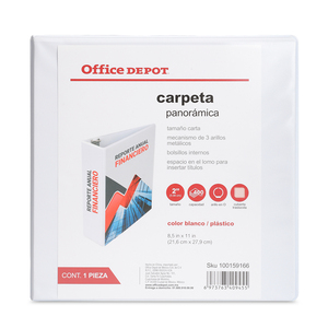 Carpeta Carta con Arillo en O de 2 pulg. Office Depot Blanco