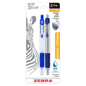 Pluma y Lapicero Zebra Z-Grip Silver Azul