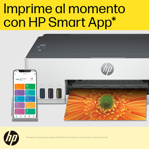 Impresora HP Smart Tank 210 Tinta Continua a Color Wifi HP Smart App
