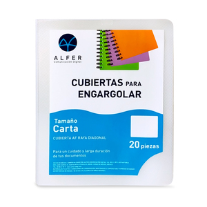 Pastas para Engargolar Carta Alfer Raya Transparente 20 piezas