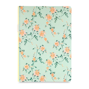 Cuaderno Esquela Planificador Office Depot Premium Flores Verde 80 hojas