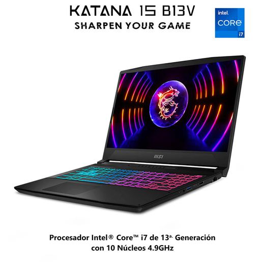 Laptop Gamer MSI Katana 15 GeForce RTX 4060 Intel Core i7 15.6 pulg. 1TB SSD 16gb RAM Negro