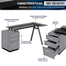 Scrivania Per Computer Techni Mobili RTA-2706A - Grigio, Legno MDF E Acciaio, 94x55.9x122 Cm