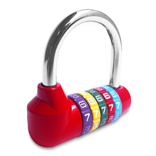 Candado de Combinación Silverline Cilindro 5 dígitos Rojo