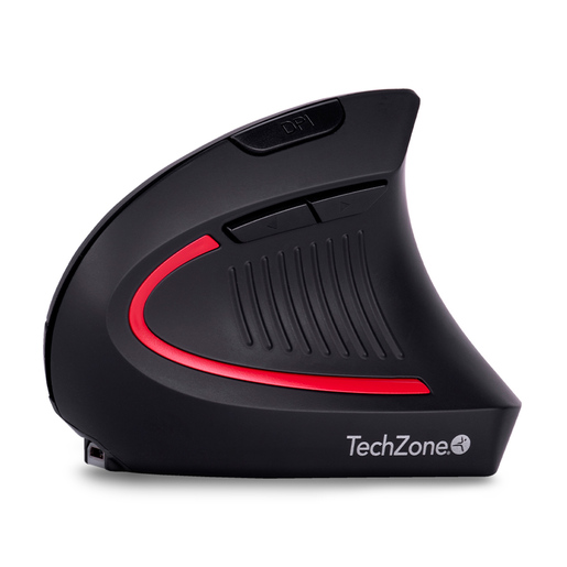 Mouse Inalámbrico Techzone Vertical Ergonómico Negro