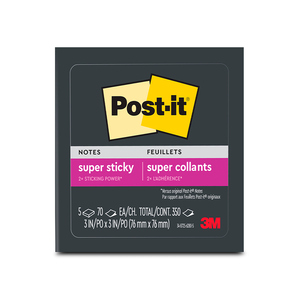 Notas Adhesivas Post-It Negro 7.6 x 7.6 cm Notas Adhesivas Post-It Negro 7.6 x 7.6 cm