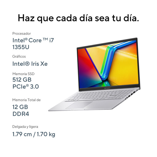 Laptop Asus Vivobook 15 Intel Core i7 15.6 pulg. 512gb SSD 12gb RAM